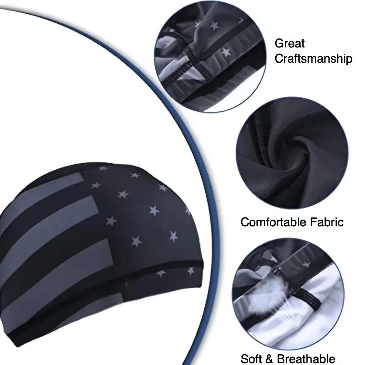 StealthRider: The Blue Camo Performance Riding Cap (#skullcap-H)