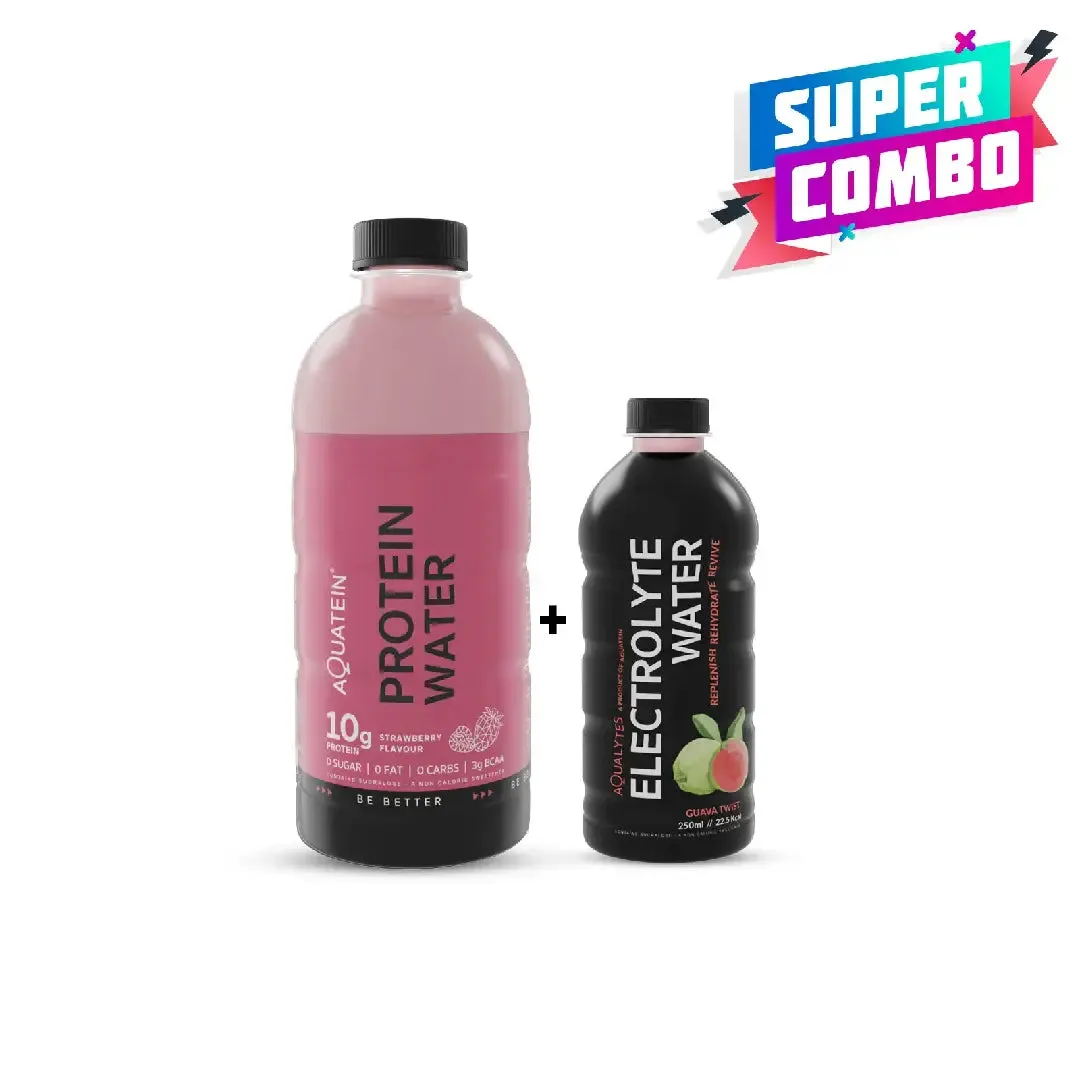 Super Combo Aquatein with Protein 10g 500ml   Aqualytes Electrolyte Water 250ml