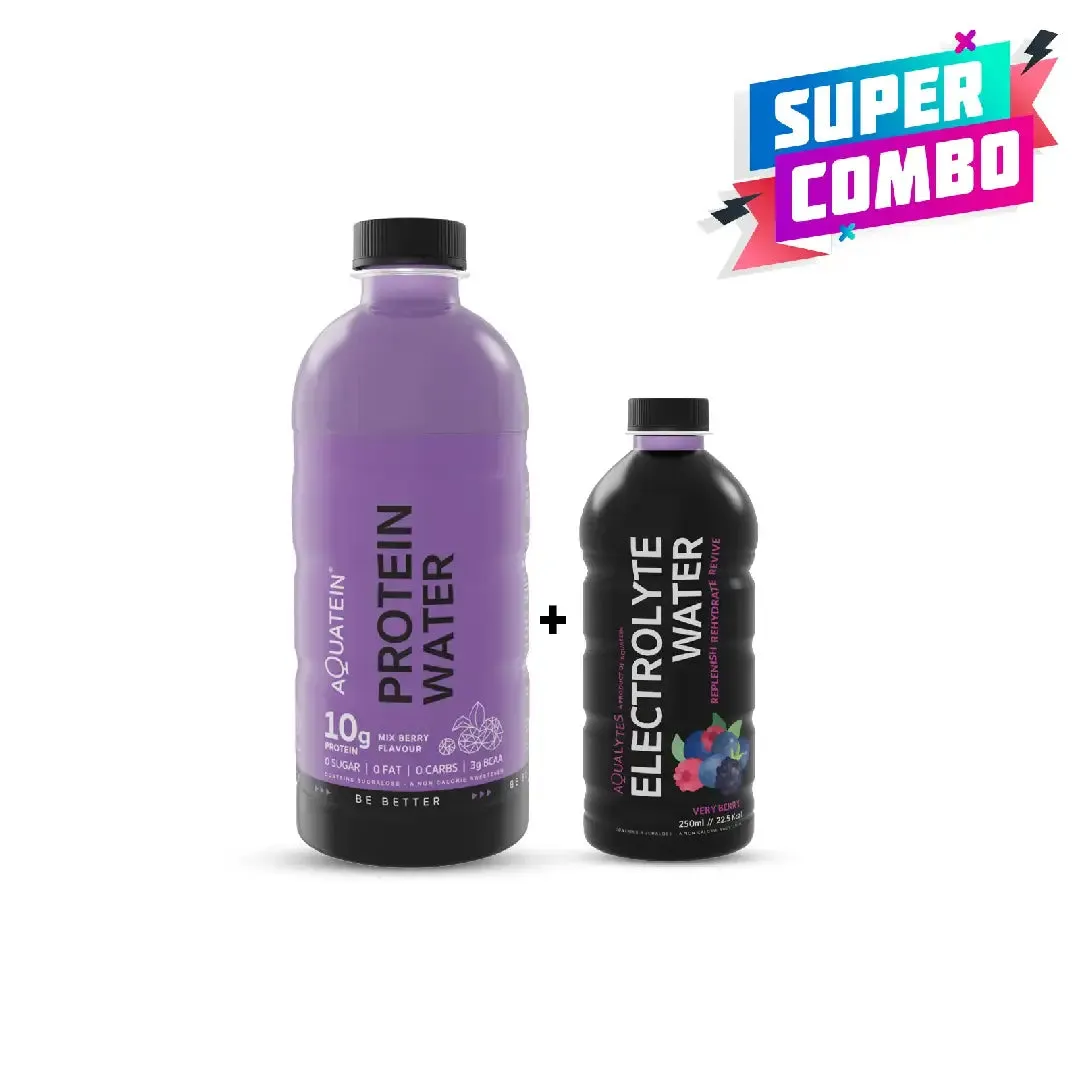 Super Combo Aquatein with Protein 10g 500ml   Aqualytes Electrolyte Water 250ml