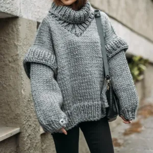 Sweater Livia™ | Women's Oversized Turtleneck Sweater | Cozy Knit, Relaxed Fit & Warm Fabric
