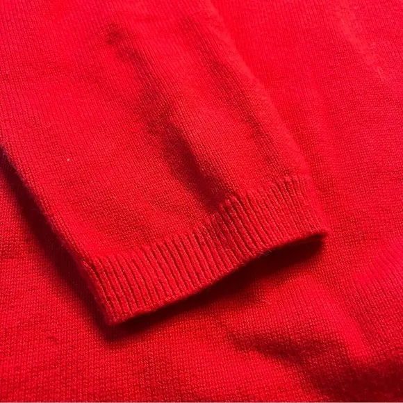 Talbots Red Sweater Size Petite XL Long Sleeve Ribbed Top Cotton Blend
