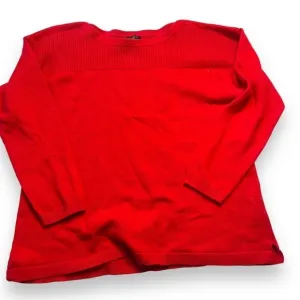 Talbots Red Sweater Size Petite XL Long Sleeve Ribbed Top Cotton Blend