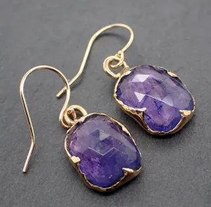 Tanzanite Fancy cut dangle earrings 14k 3321