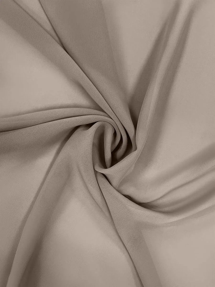 Taupe Chiffon Fabric By The 1/2 Yard