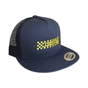 Throttle Addiction-5 Panel Snap Back Hat - Finish Line - Blue