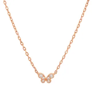 TINY BUTTERFLY NECKLACE, ROSE GOLD