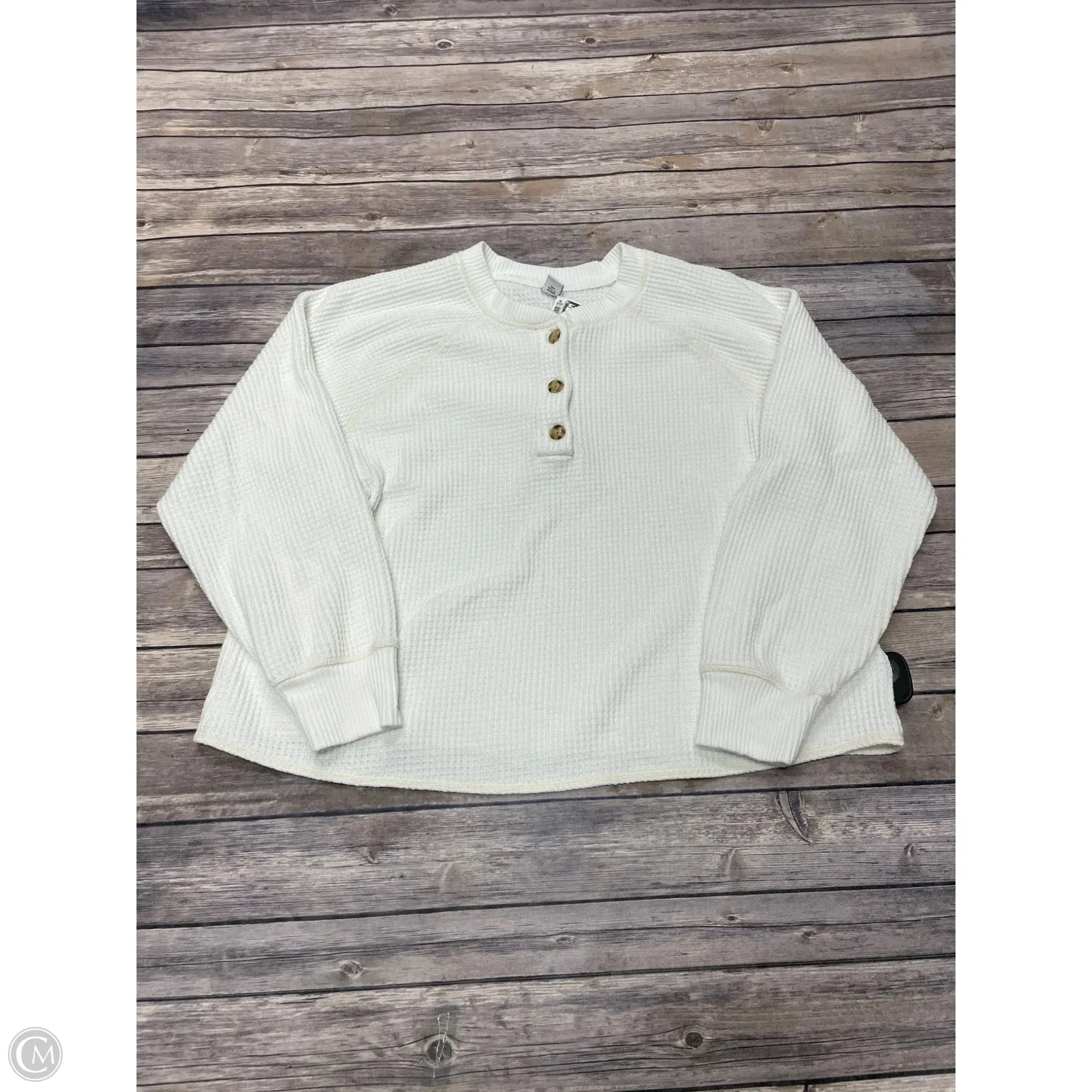 Top Long Sleeve By Old Navy In Cream, Size: L