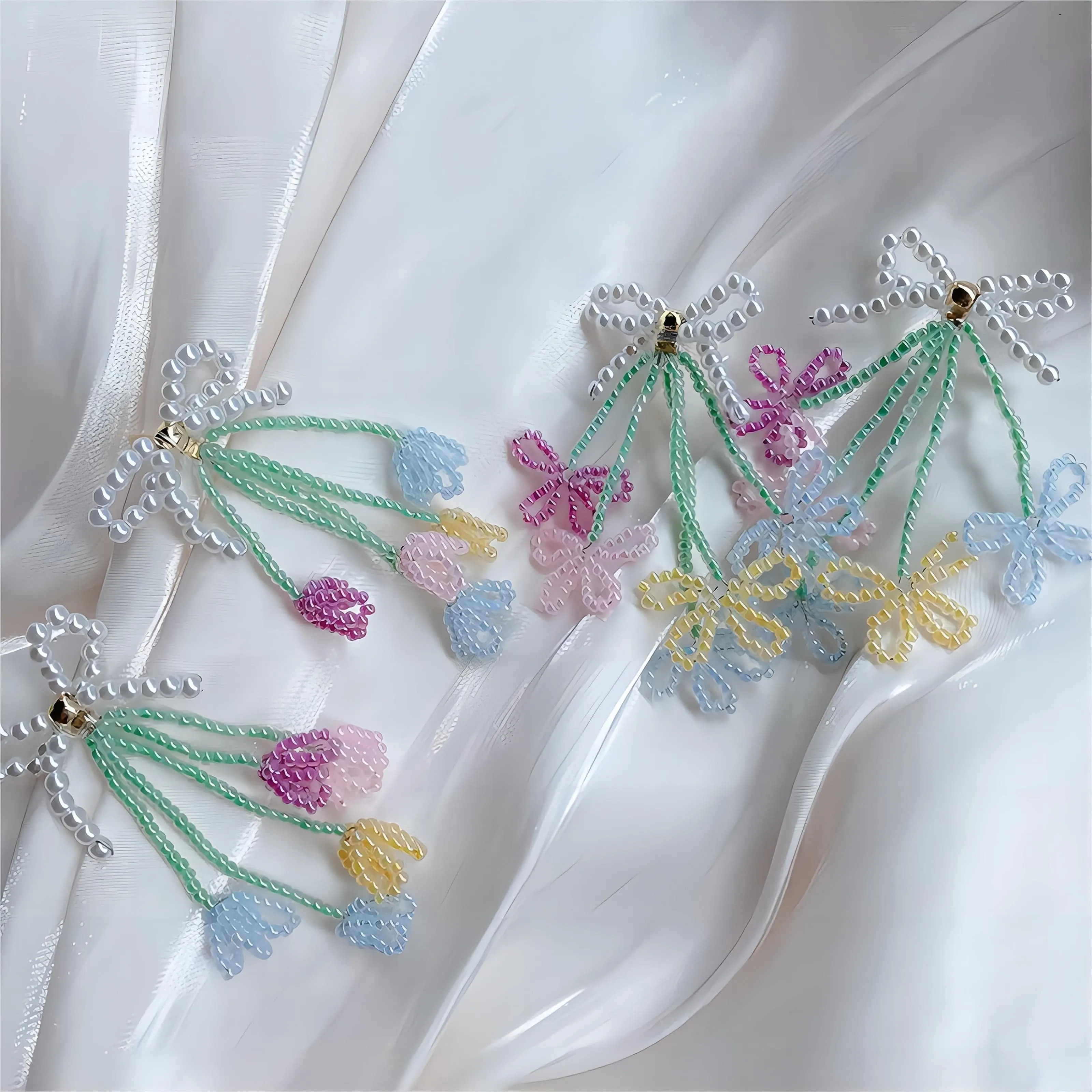 Transformable Tulip To Butterfly Beaded Earrings