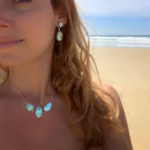 Triple turquoise choker in silver