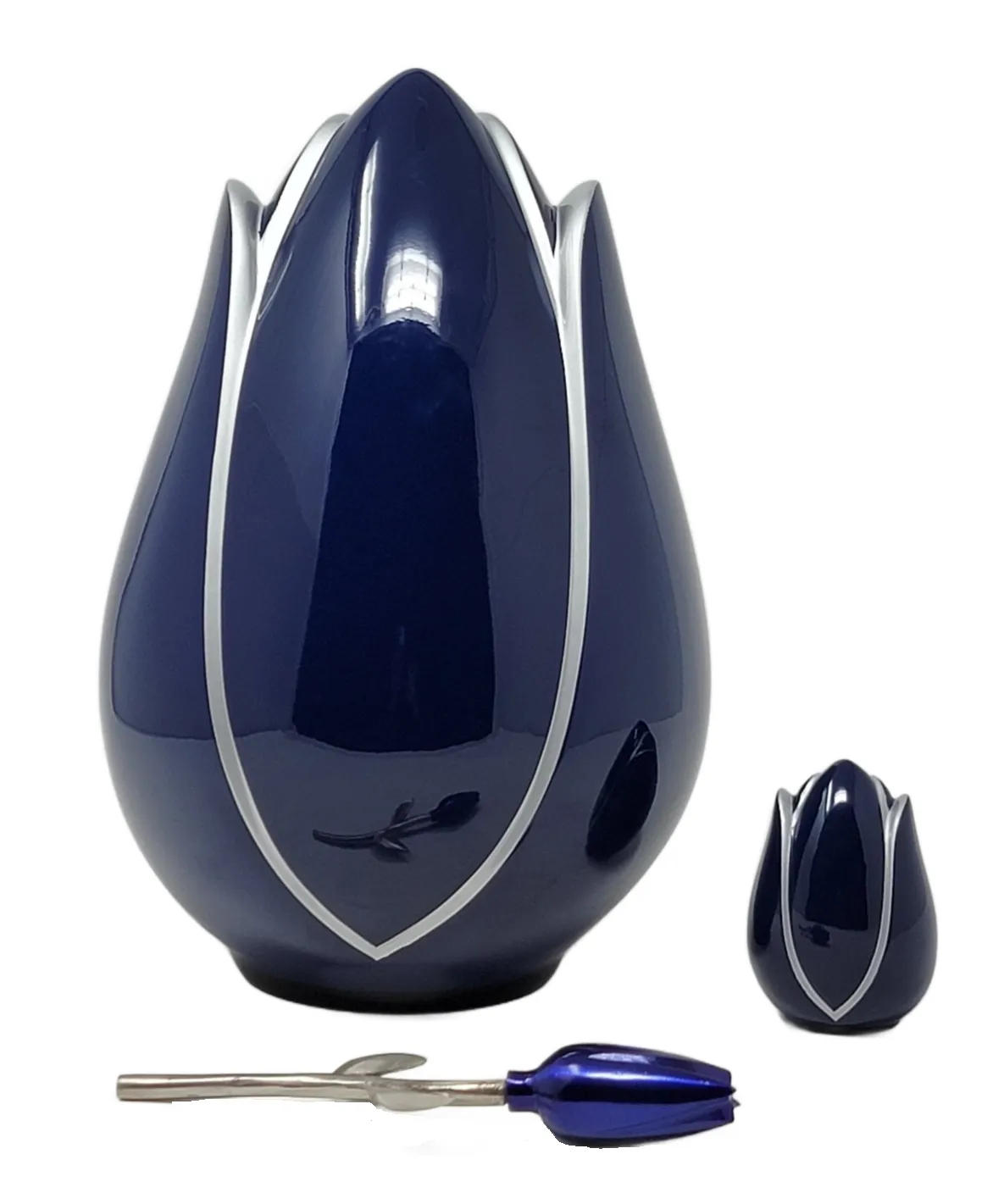 Tulip Series - Fiberglass Cremation Urn, Blue - IUFS102-Blue