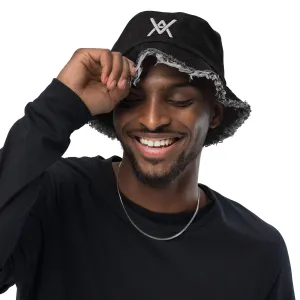 VA Monogram Logo Distressed Denim Bucket Hat