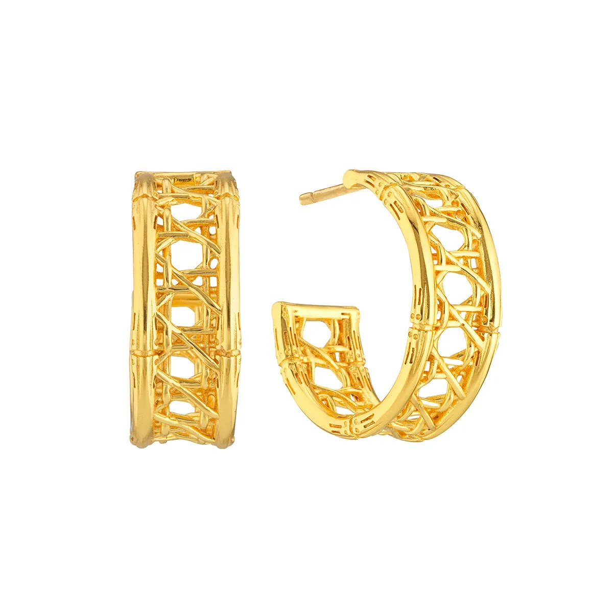 Veranda Caning Medium Hoops