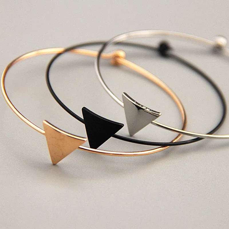 Vogue of new fund of 2016 minimalist design very fine copper qualitative geometry triangles female bracelet