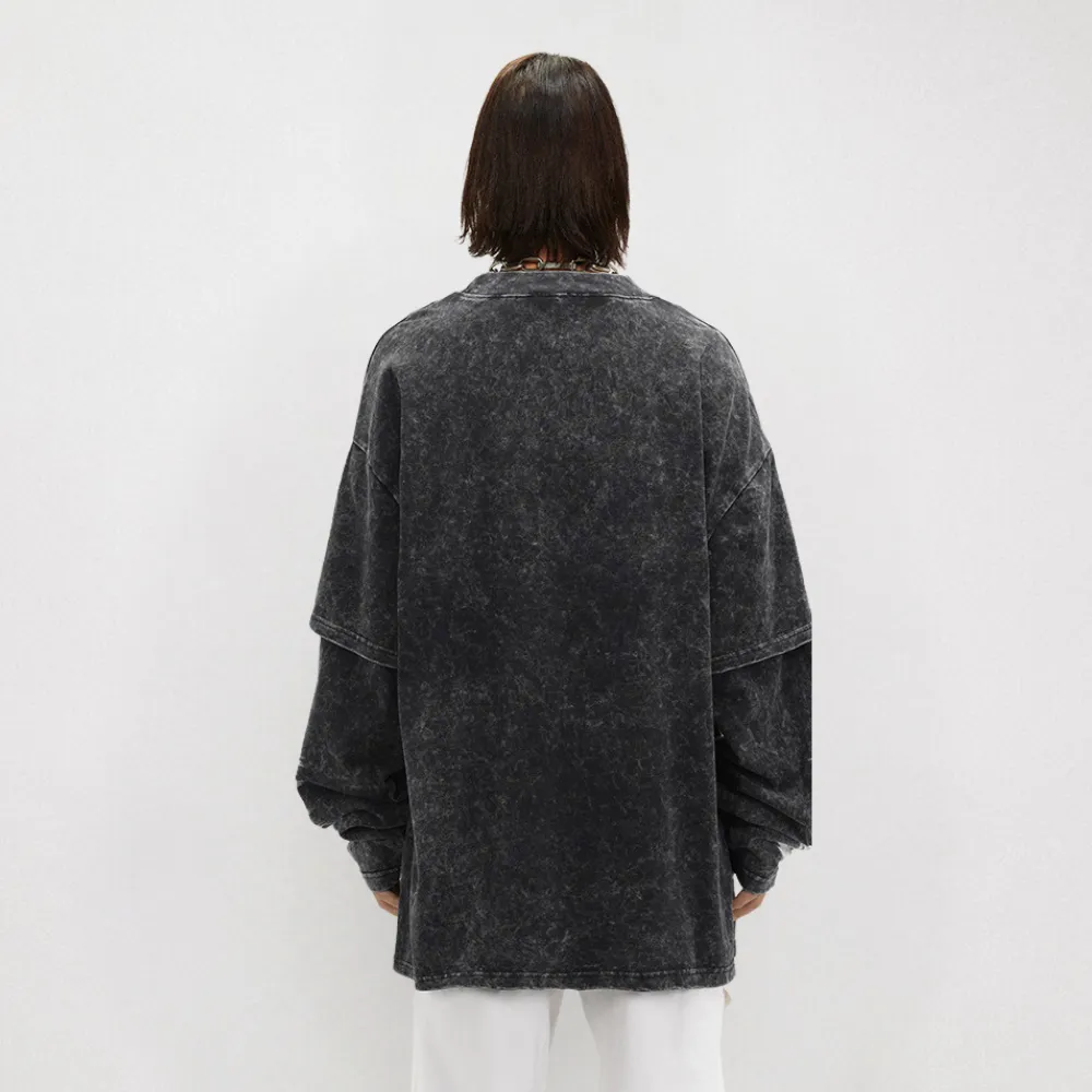 Washed Flame Print Sweatshirt