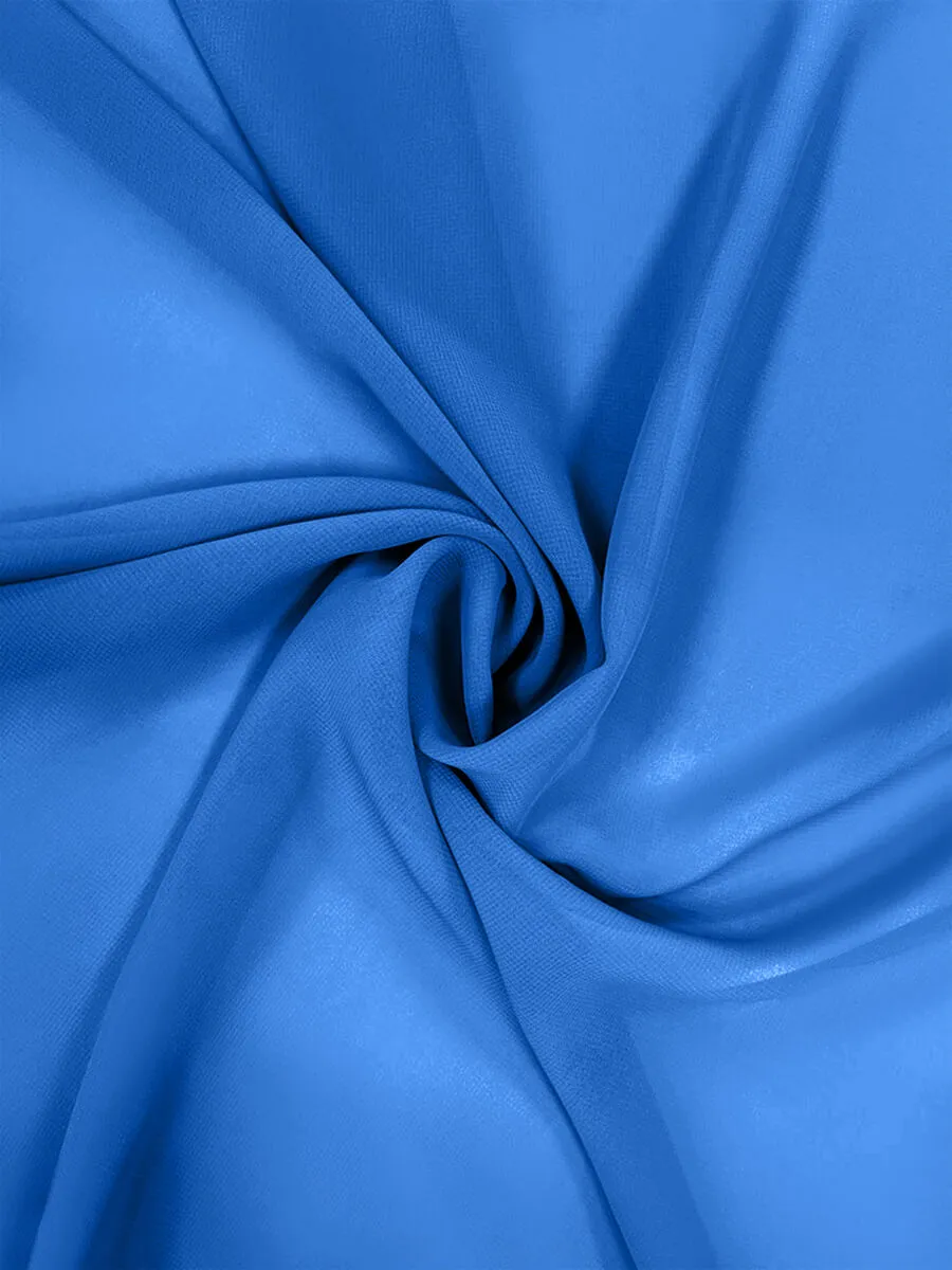Water Blue Chiffon Fabric By The 1/2 Yard