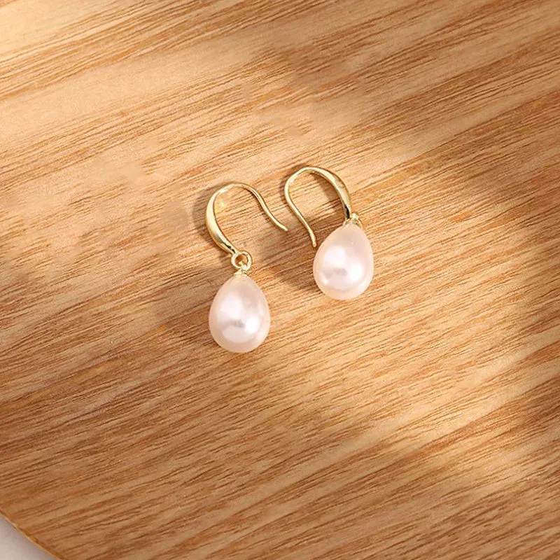 Water Drop Pearl Dangle Earrings