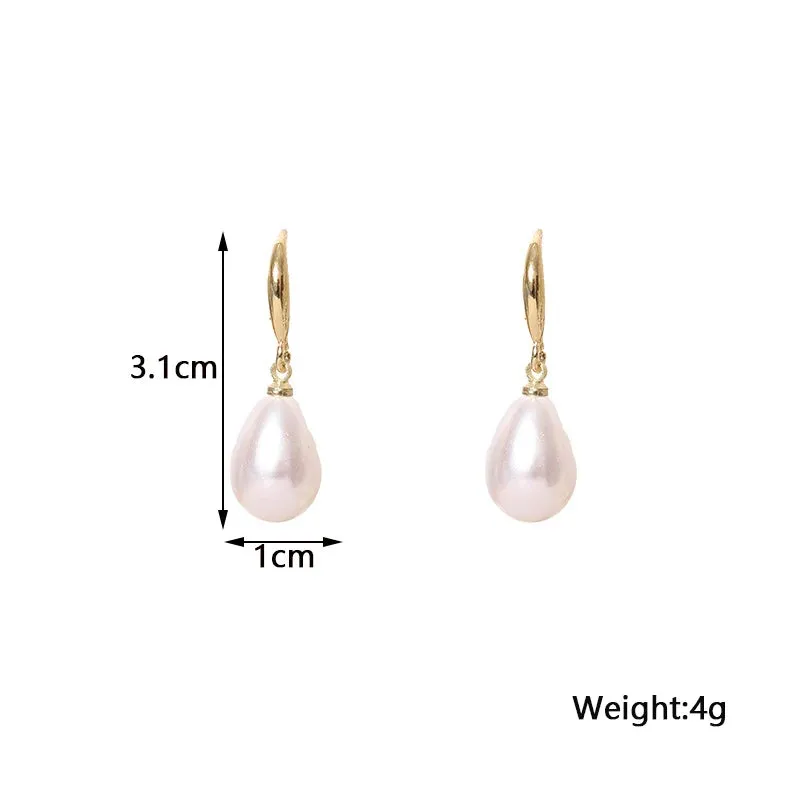 Water Drop Pearl Dangle Earrings