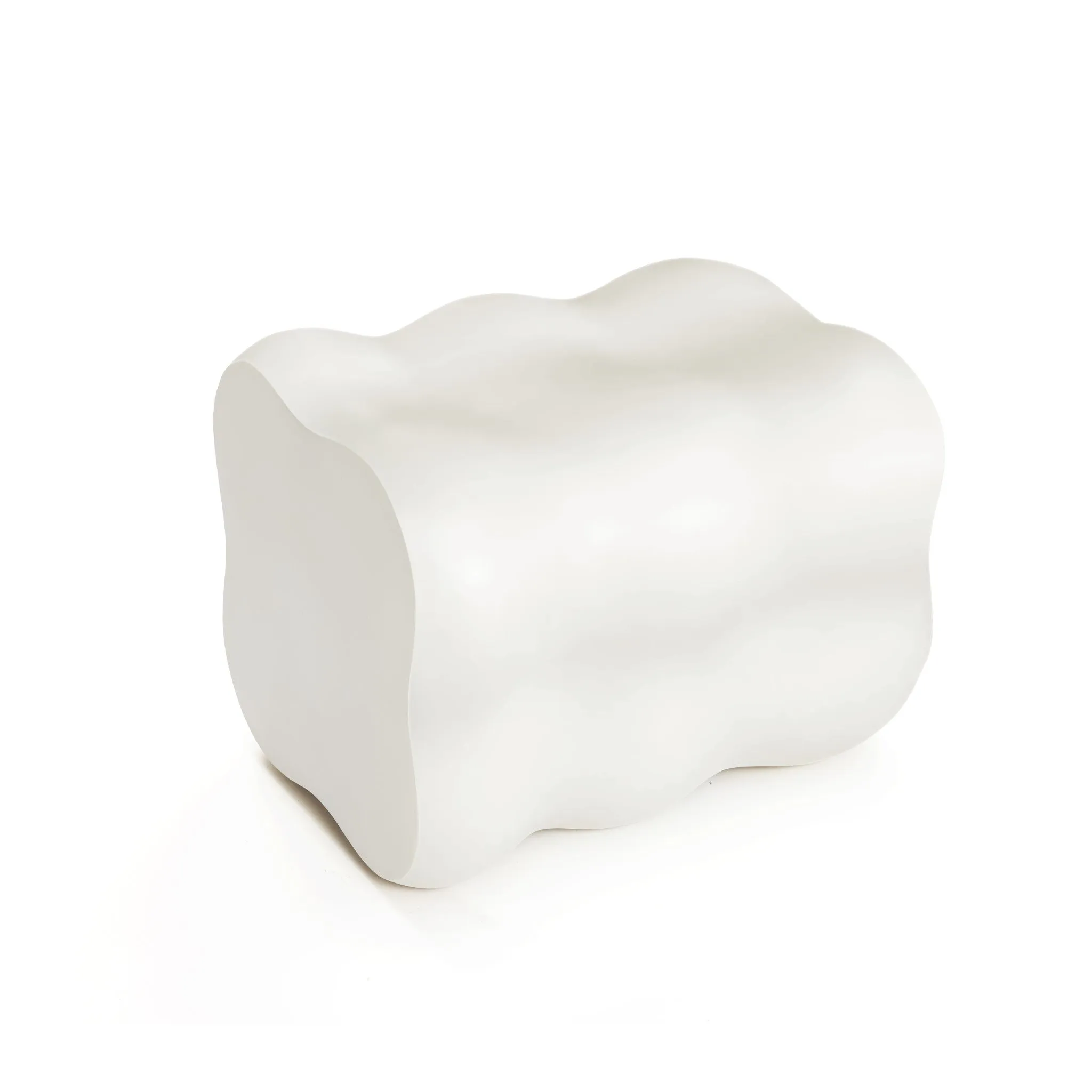White MgO modern curves square tall side table