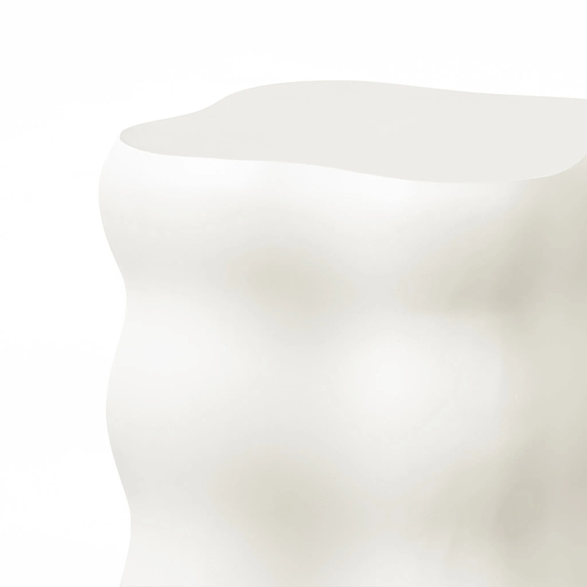 White MgO modern curves square tall side table