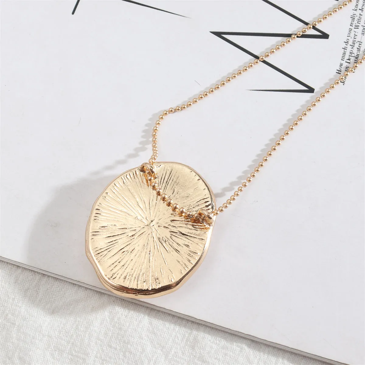 White Shell & 18K Gold-Plated Oval Pendant Necklace