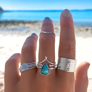 Whitewater turquoise ring set in silver