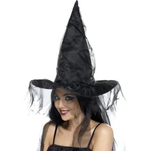 Witches Hat - Black with Netting