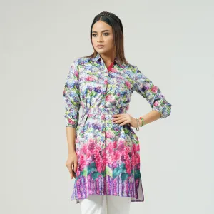 Womens Blue Printed Kurti