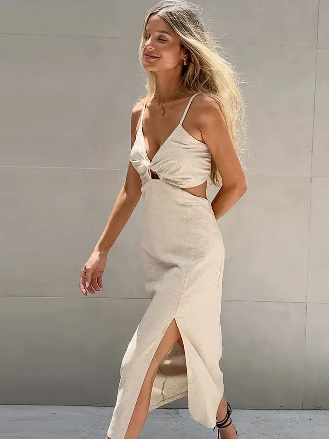 Women's Graceful And Fashionable V-neck Sling Vest Dress