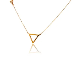Yellow Gold Triangle Necklace