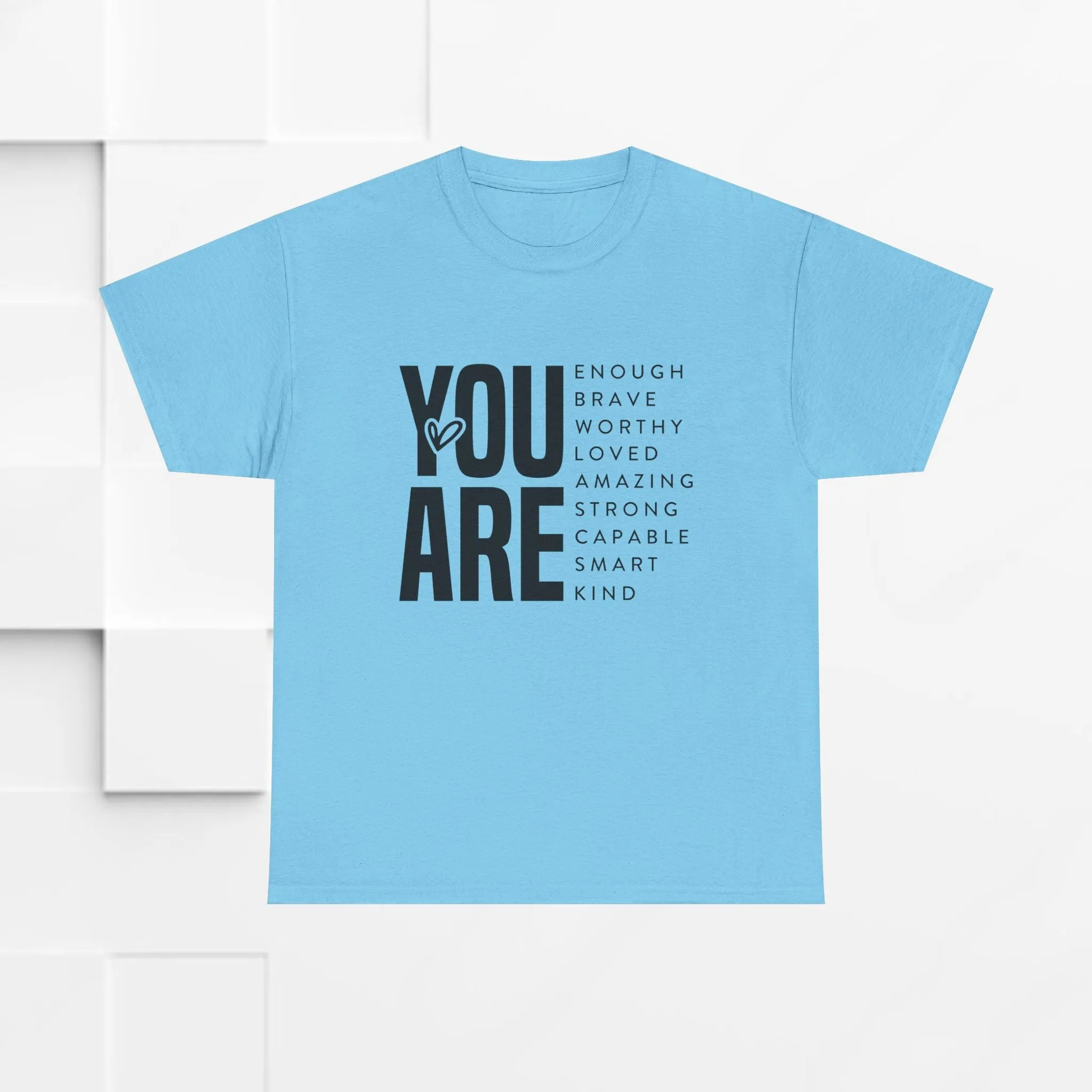 You Are Enough Unisex Heavy Cotton Tee | Inspirational Graphic Tee for Self-Love and Positivity