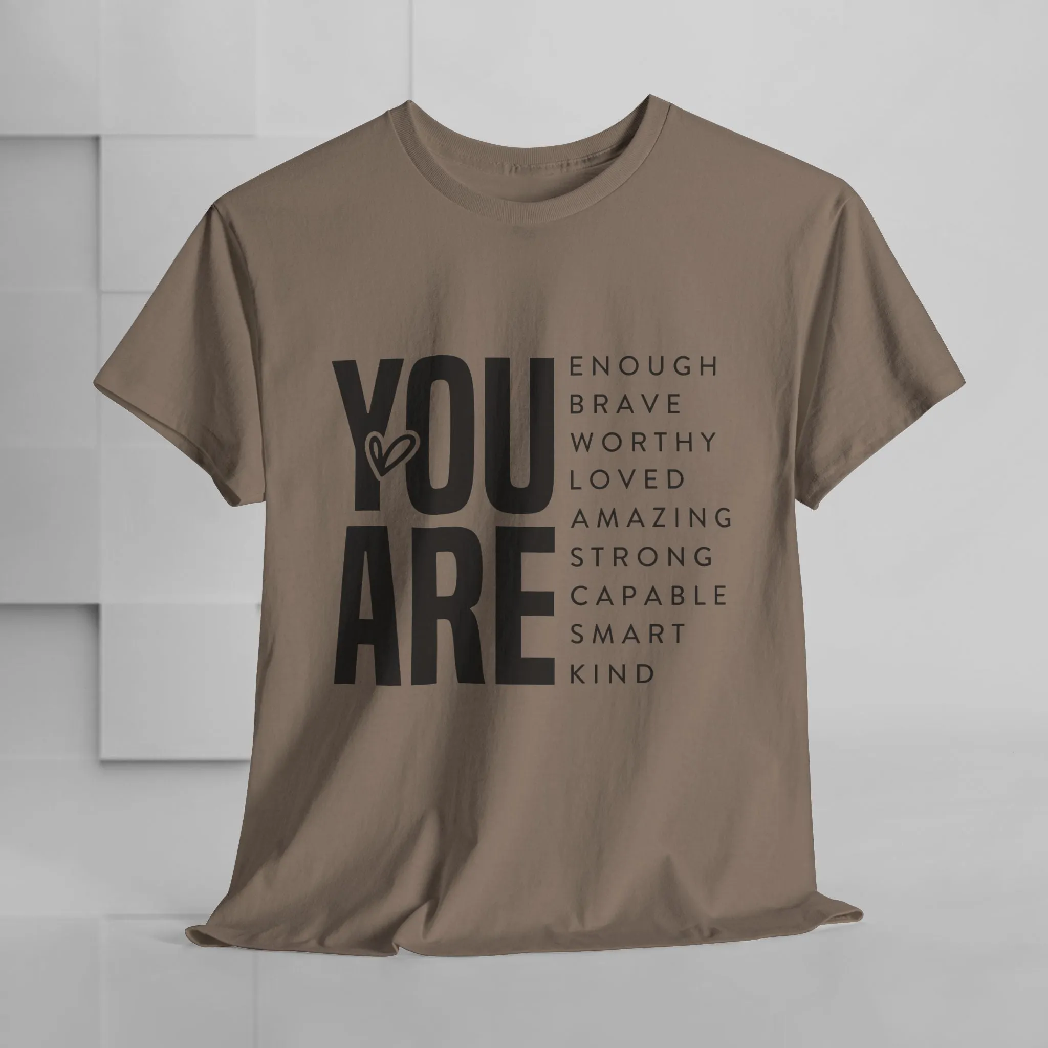 You Are Enough Unisex Heavy Cotton Tee | Inspirational Graphic Tee for Self-Love and Positivity