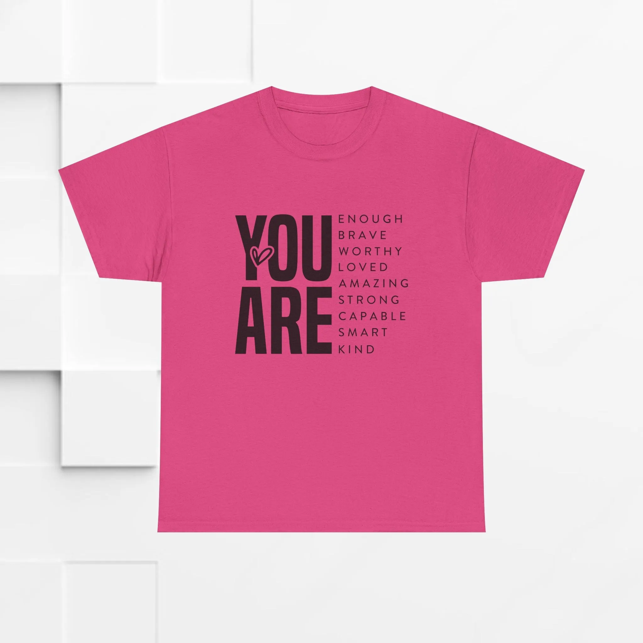 You Are Enough Unisex Heavy Cotton Tee | Inspirational Graphic Tee for Self-Love and Positivity