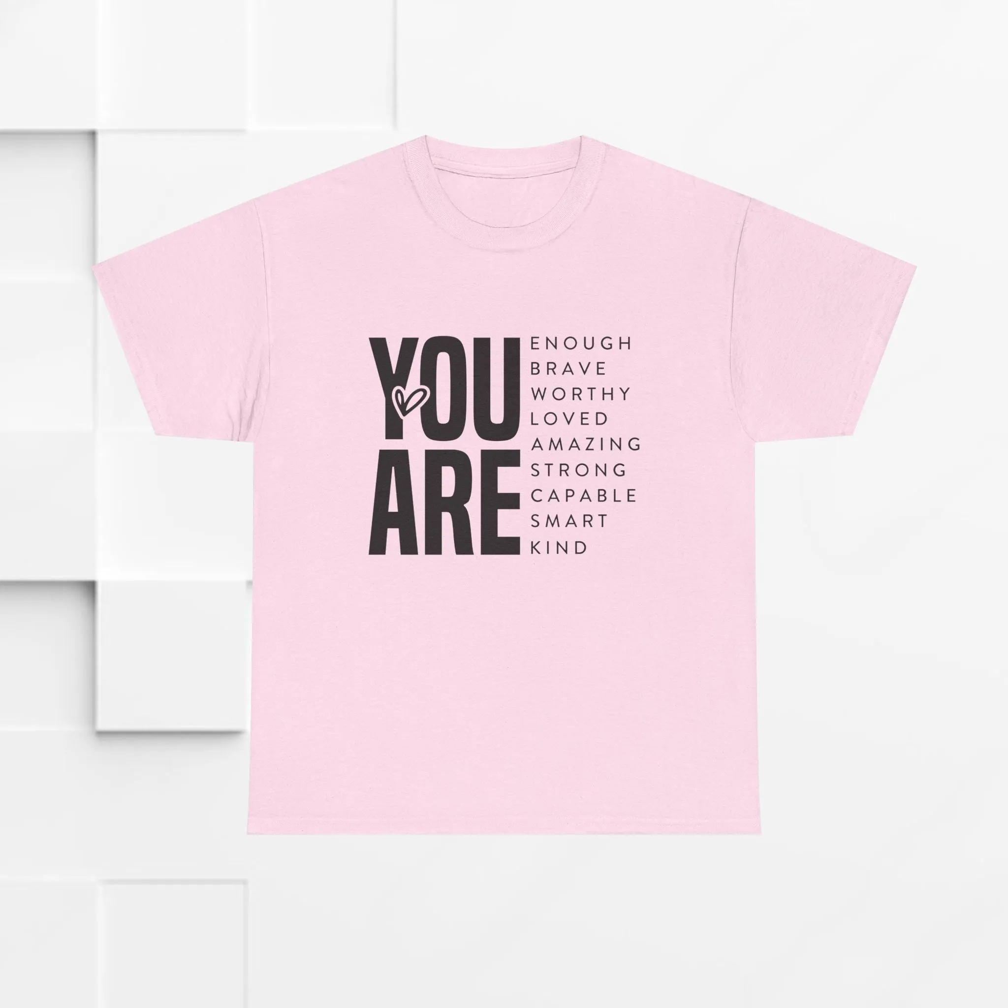 You Are Enough Unisex Heavy Cotton Tee | Inspirational Graphic Tee for Self-Love and Positivity
