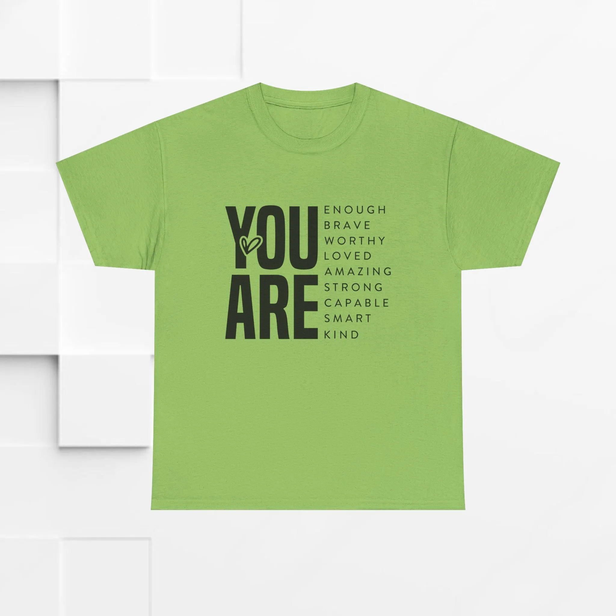 You Are Enough Unisex Heavy Cotton Tee | Inspirational Graphic Tee for Self-Love and Positivity
