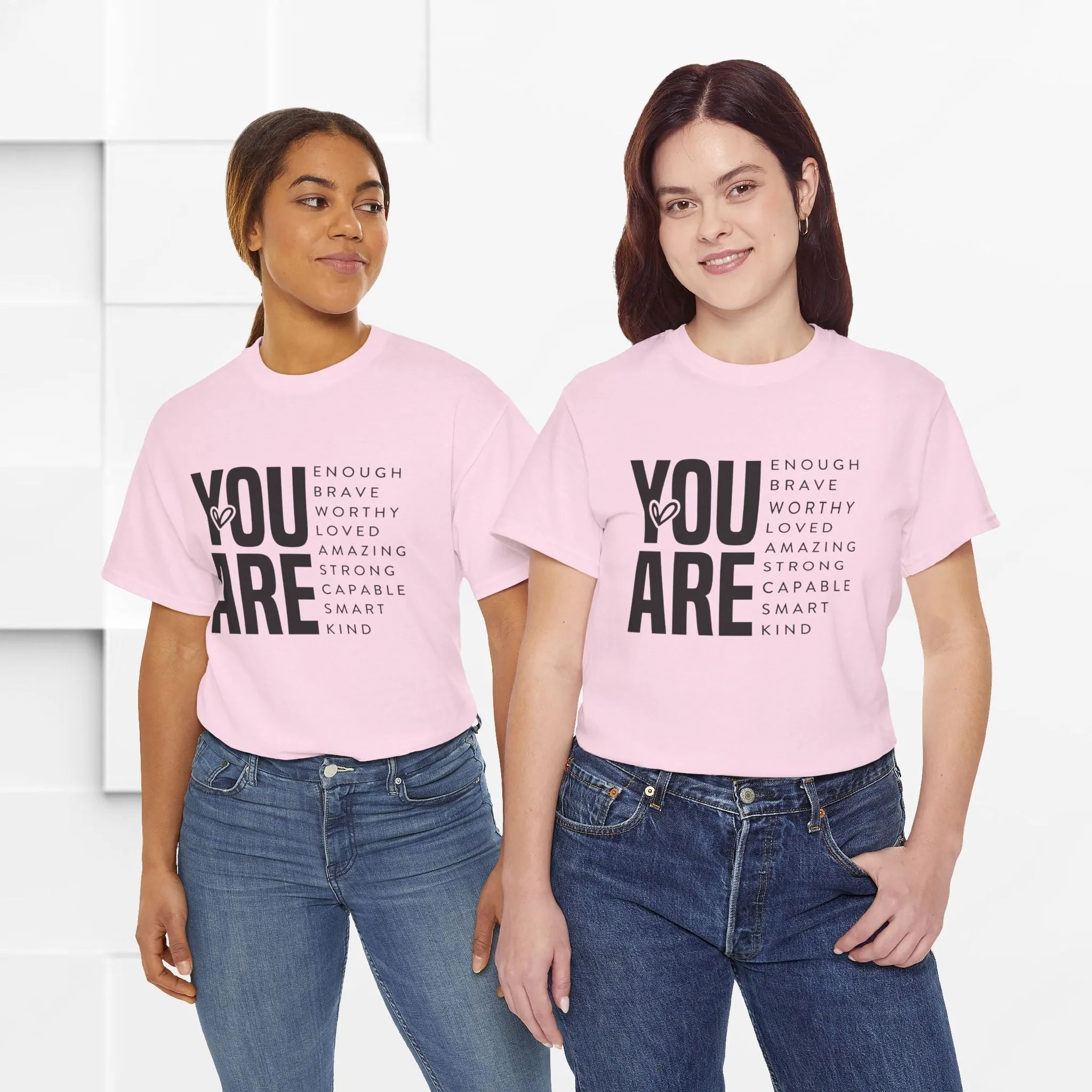 You Are Enough Unisex Heavy Cotton Tee | Inspirational Graphic Tee for Self-Love and Positivity