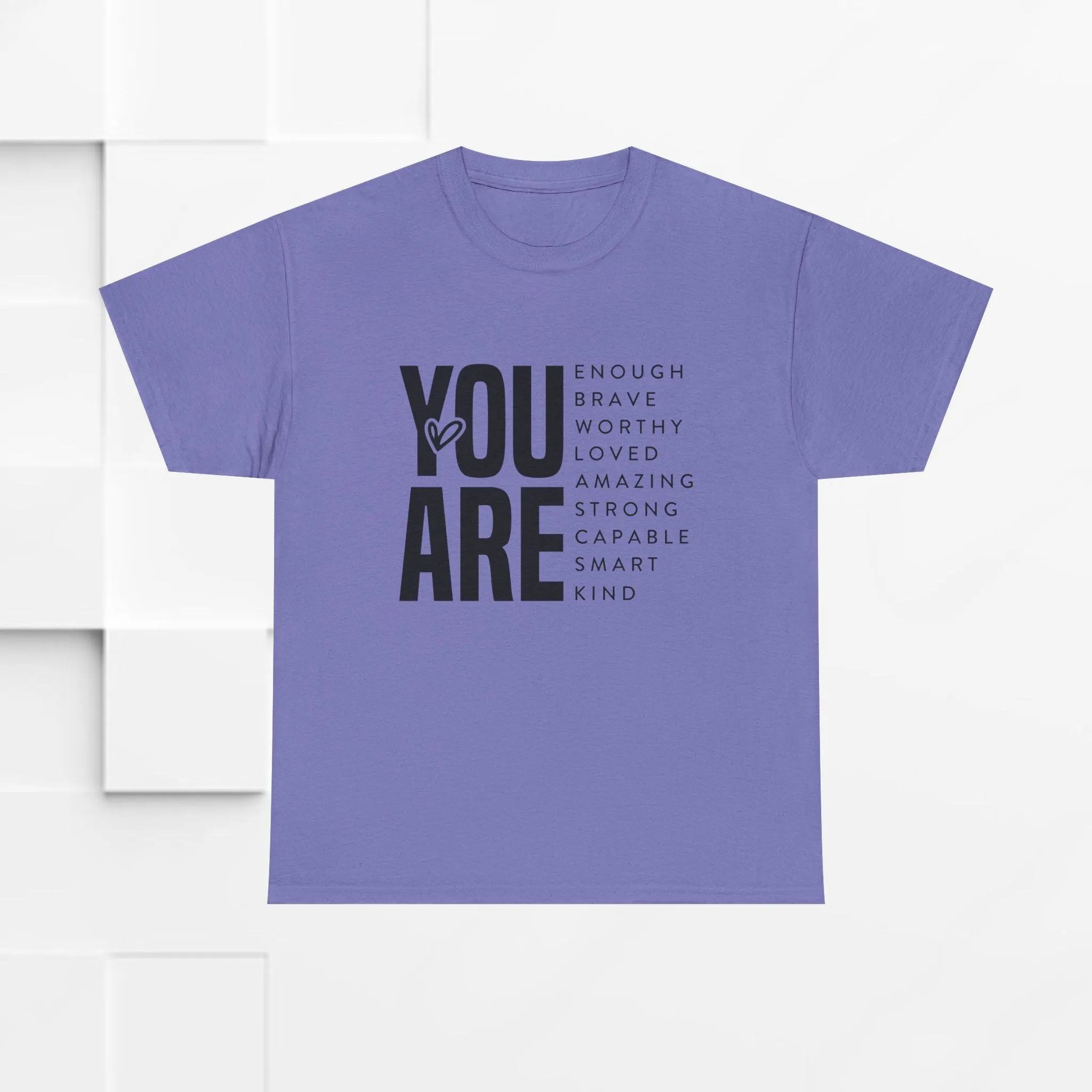 You Are Enough Unisex Heavy Cotton Tee | Inspirational Graphic Tee for Self-Love and Positivity