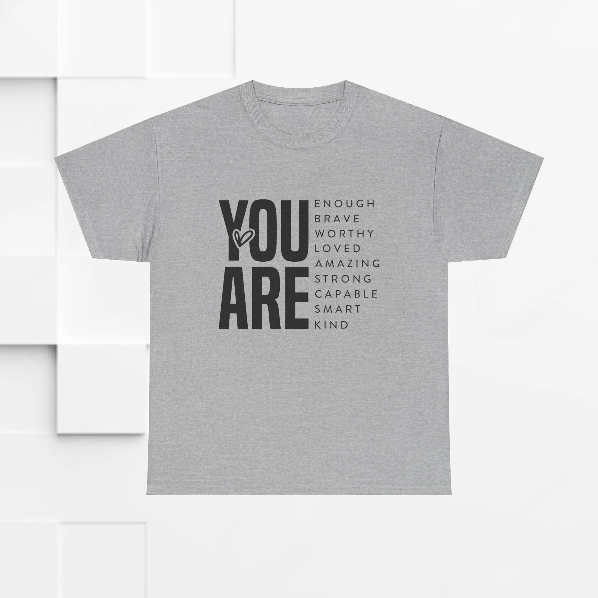 You Are Enough Unisex Heavy Cotton Tee | Inspirational Graphic Tee for Self-Love and Positivity