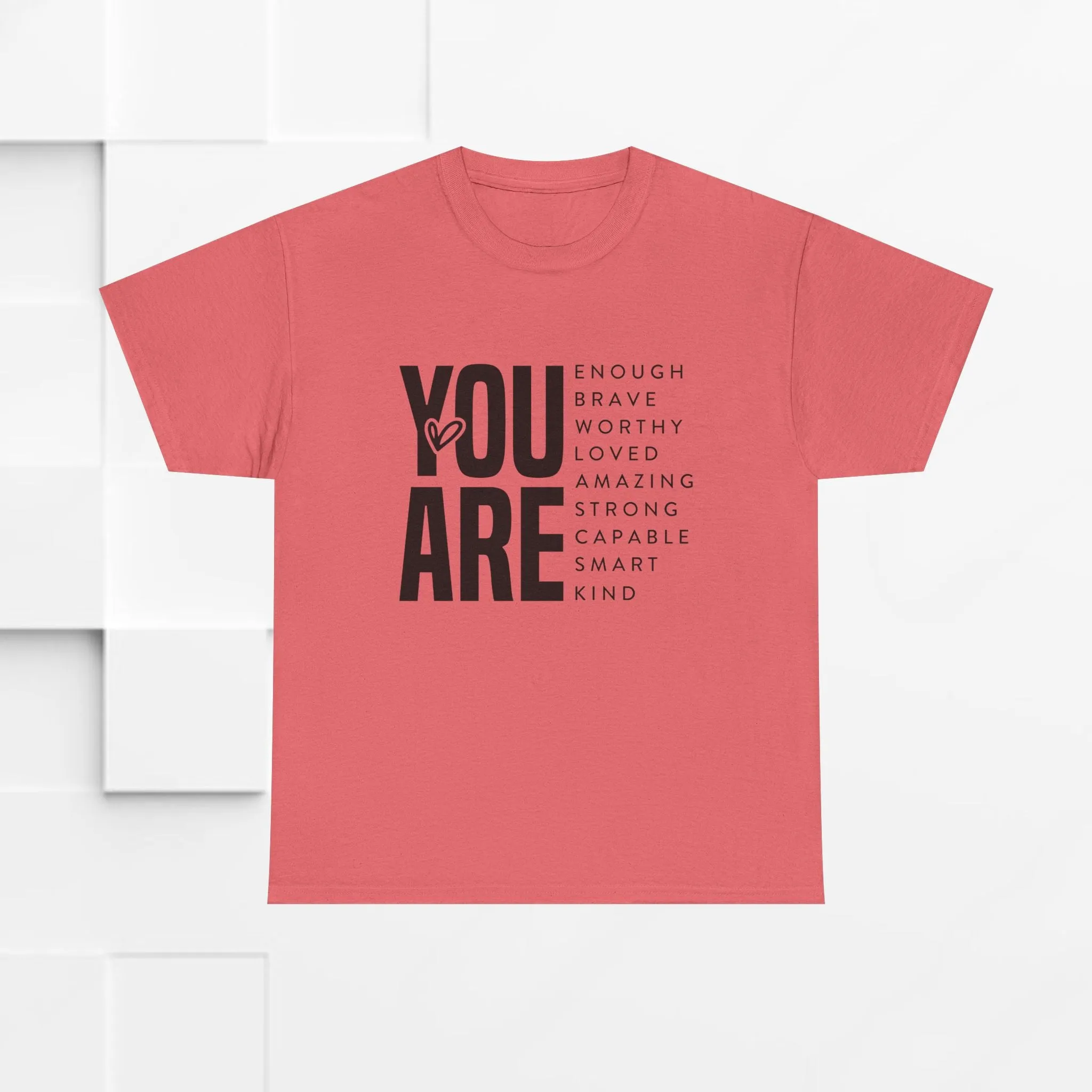 You Are Enough Unisex Heavy Cotton Tee | Inspirational Graphic Tee for Self-Love and Positivity