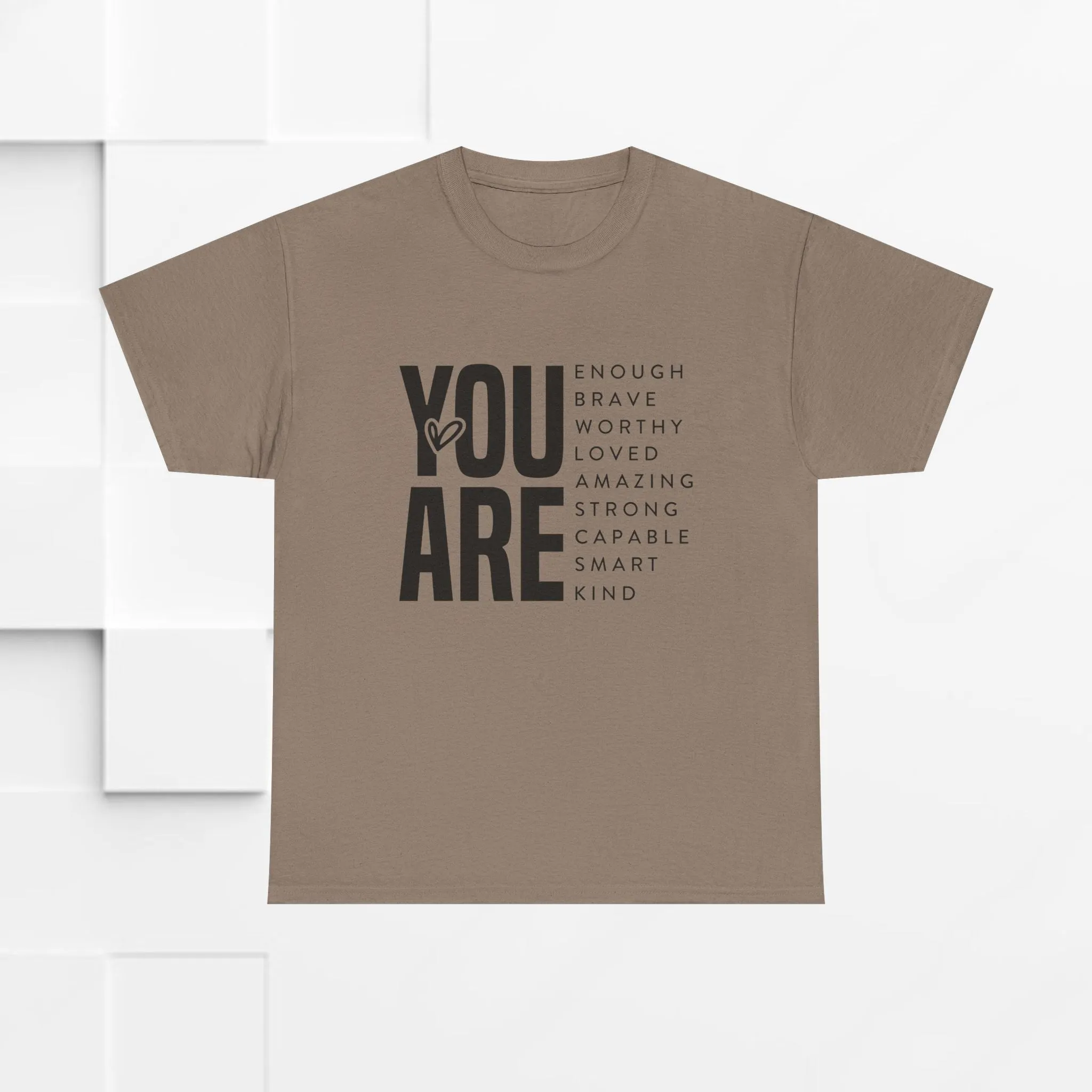 You Are Enough Unisex Heavy Cotton Tee | Inspirational Graphic Tee for Self-Love and Positivity