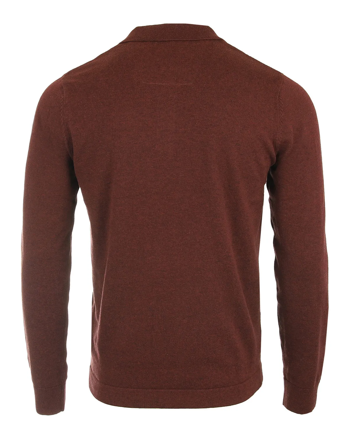 ZIMEGO Men's Casual Polo Sweater - Long Sleeve Pullover Button Knit Shirt